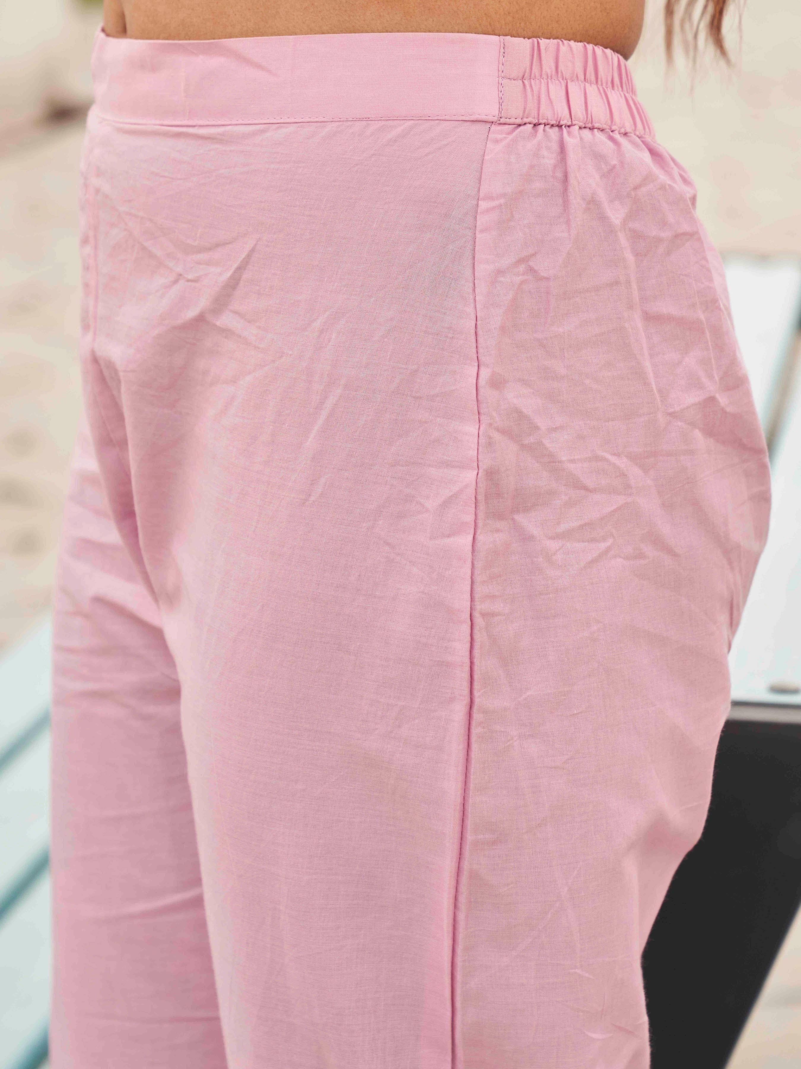 Embroidered Empire Pure Cotton Kurta With Trousers & Dupatta